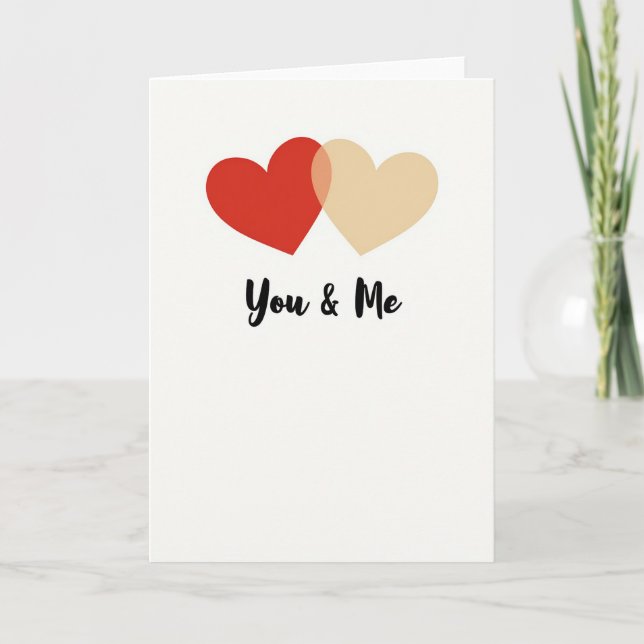 Carte Simple Deux Cœurs Pour Nous (Devant)