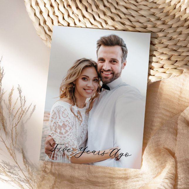 Carte Simple écriture 5ème anniversaire - Il y a cinq an (Créateur téléchargé)