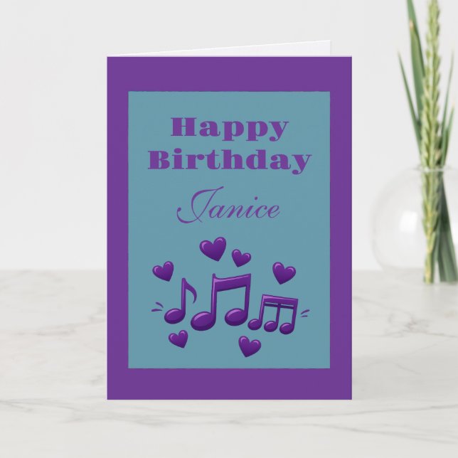 Carte Simple Elegant Birthday Music Notes Birthday (Devant)