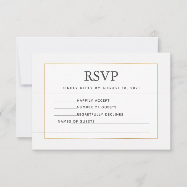 Carte simple Elegant Gold RSVP & Song Request Card (Devant)