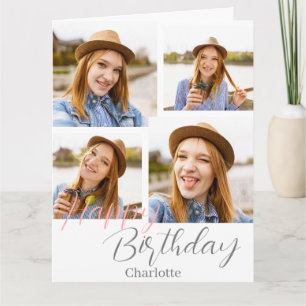 Carte Simple Elegant Joli Anniversaire Photo Élégante