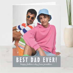 Carte Simple Élégant Meilleur Père Jamais Photo fête d