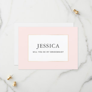 Carte simple Elegant Or Joli Blush Bridesmaid