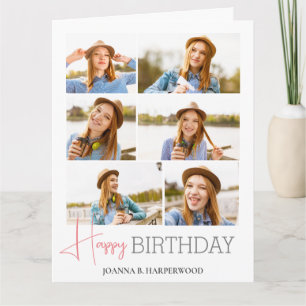 Carte Simple élégante calligraphie Anniversaire Photo él