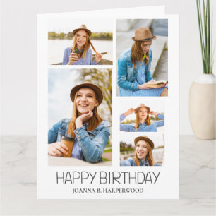 Carte Simple élégante calligraphie Anniversaire Photo él