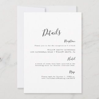 Carte simple élégante minimaliste détails noir et