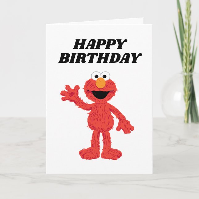 Carte Simple Elmo 1er anniversaire (Devant)