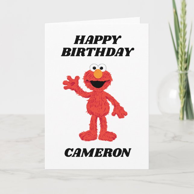 Carte Simple Elmo 1er anniversaire (Devant)