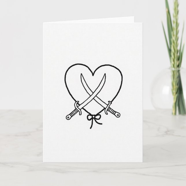 Carte Simple Épées et Cœur (Devant)