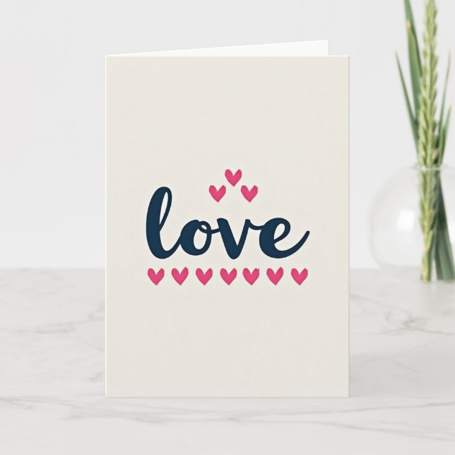 Carte Simple et Douce Love Hearts (Devant)