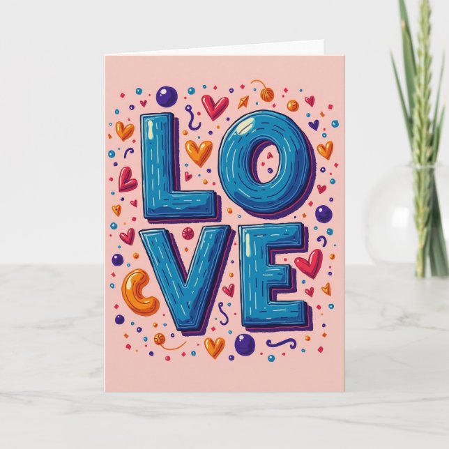 Carte simple et élégante avec amour (Devant)
