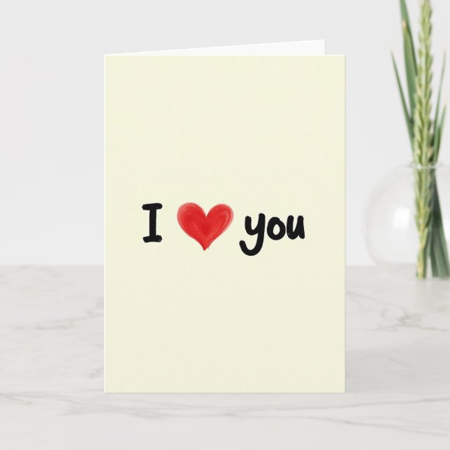 Carte simple et sincère 'Je t'aime' (Devant)