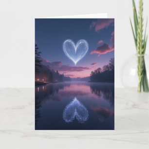 Carte Simple Étincelle Cœur Lac