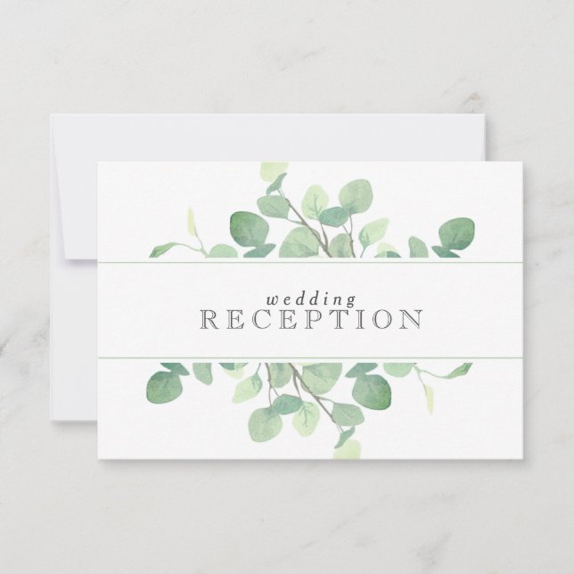 Carte simple Eucalyptus Greenery Mariage (Devant)