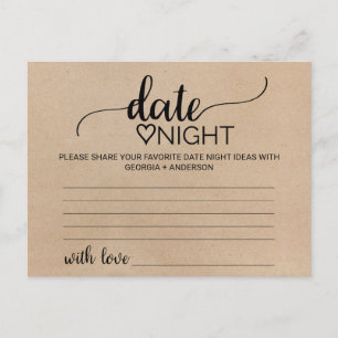 Carte simple Faux Kraft Date Idée de nuit