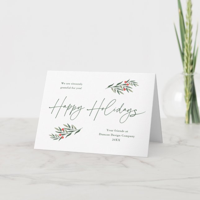 Carte Simple feuillage Entreprise  (Devant)