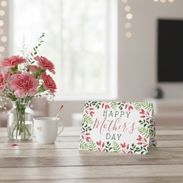 Carte Simple Fleur de Printemps Bonne Fête des Mères (Créateur téléchargé)