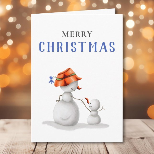 Carte Simple grand-mère Snowman Joyeux Noël (Créateur téléchargé)
