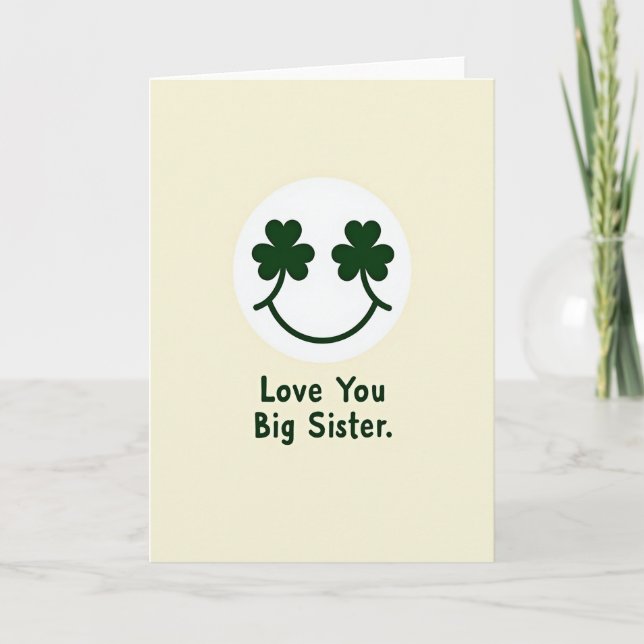 Carte Simple Grande Sœur Je T'Aime (Devant)