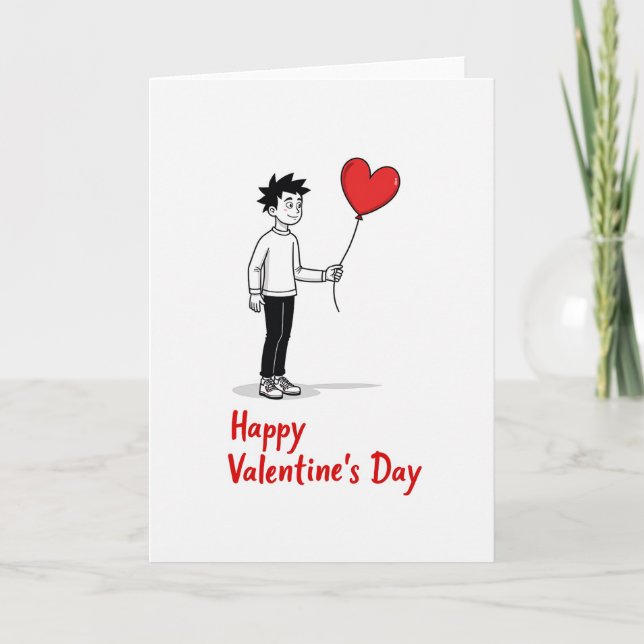 Carte Simple Heart Balloon Love Card (Devant)