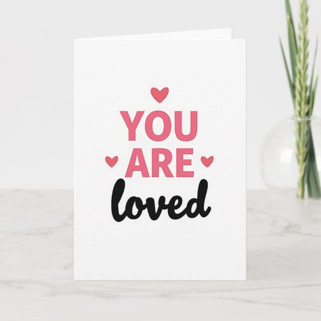 Carte Simple Hearts Vous êtes aimé (Devant)