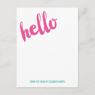 Carte simple Hello personnalisée de papier à lettr