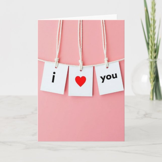 Carte simple « Je t'aime » (Devant)