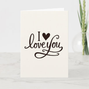 Carte simple « Je t'aime » avec cœur