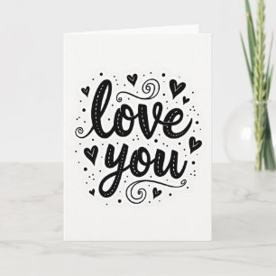 Carte simple « Je t'aime » avec des points