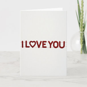 Carte simple « Je t'aime » avec points pailletés