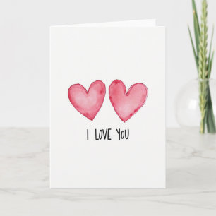 Carte Simple Je T'Aime Coeurs