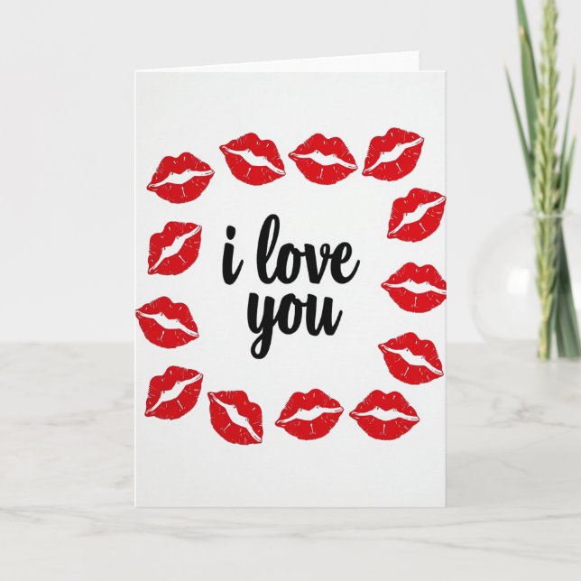 Carte Simple Je T'Aime Lèvres (Devant)