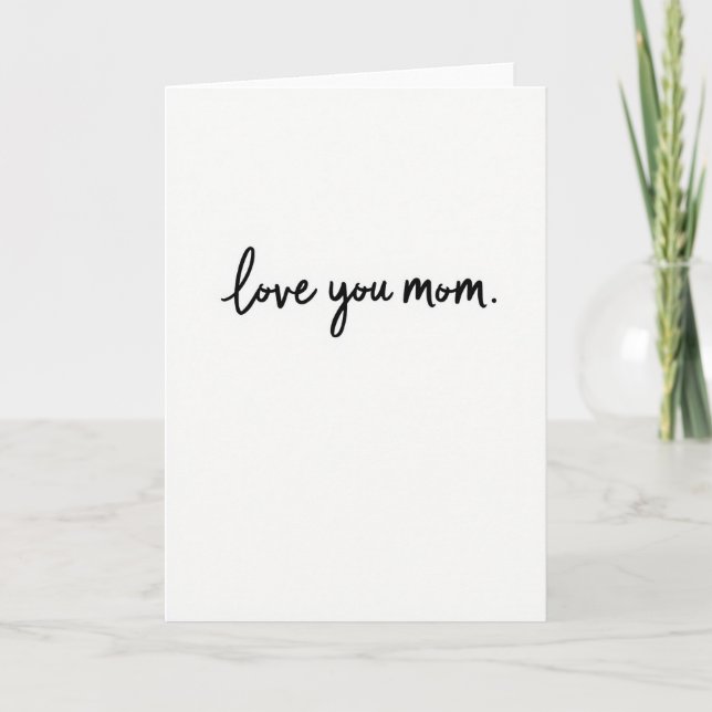 Carte Simple « Je t'aime maman » (Devant)