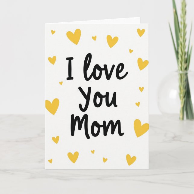 Carte simple 'Je t'aime maman' (Devant)