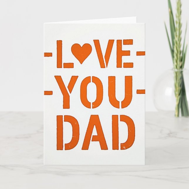 Carte Simple Je T'aime Papa (Devant)