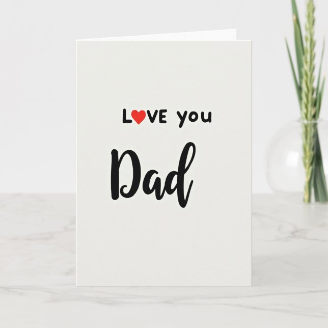 Carte Simple Je T'Aime Papa (Devant)