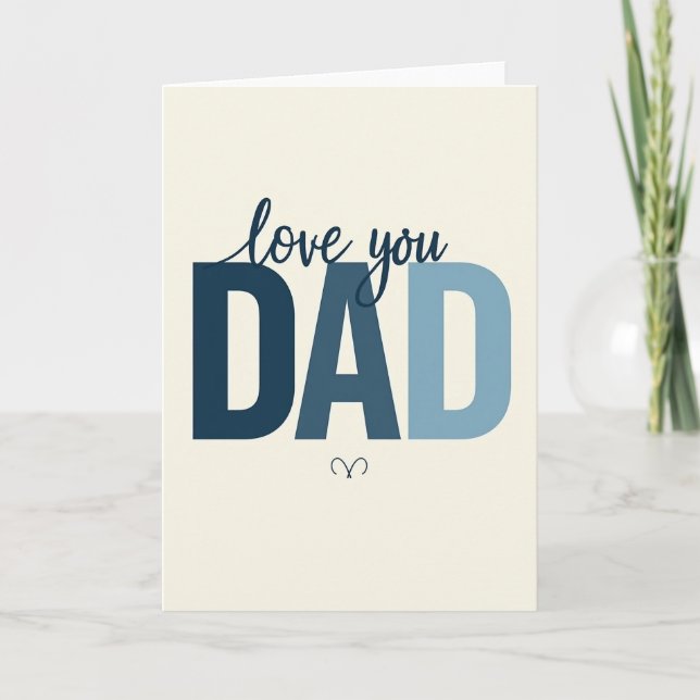 Carte Simple Je T'aime Papa (Devant)