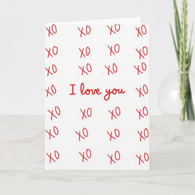 Carte Simple Je T'Aime Xo (Devant)