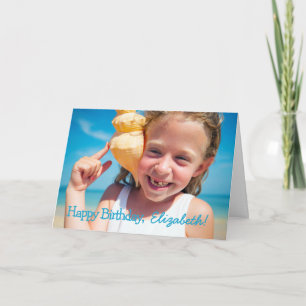 Carte Simple Jouer Cursive Typographie Photo Anniversair