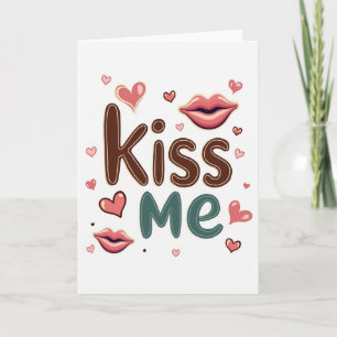 Carte Simple Kiss Me Hearts