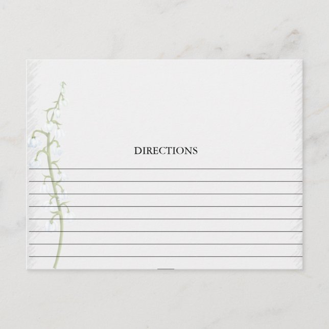 Carte simple Lily of the Valley Recette (Devant)