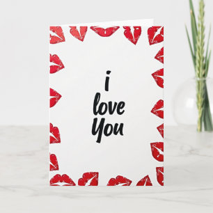 Carte Simple Lip Print Glossy I Love You