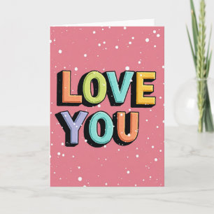 Carte Simple Love You à pois