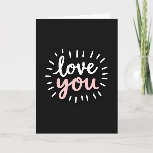 Carte Simple Love You Burst (Devant)