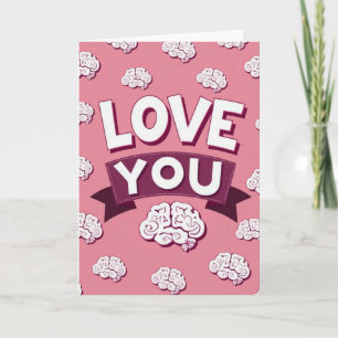 Carte Simple Love You Cerveaux