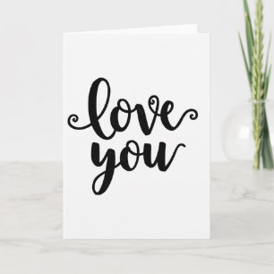 Carte Simple Love You Écriture Pinceau