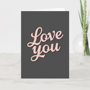 Carte Simple Love You en relief