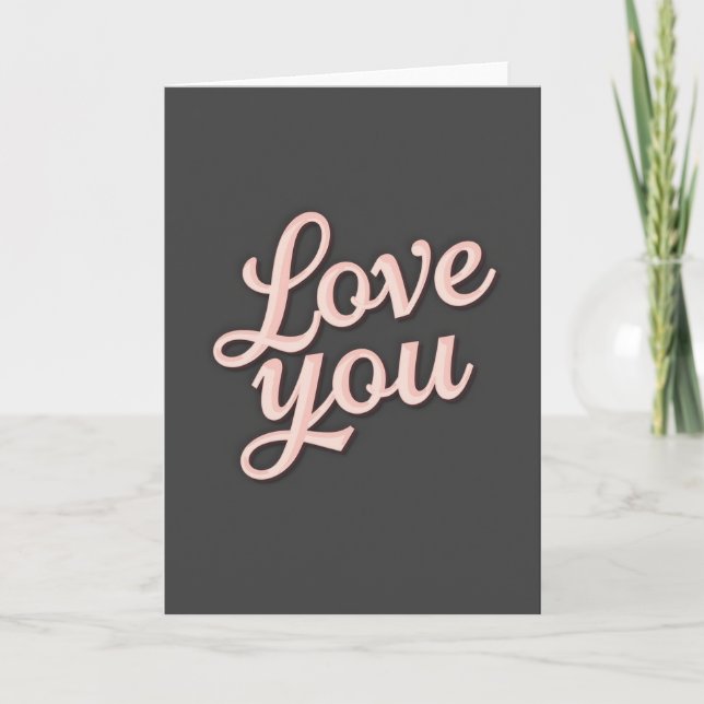 Carte Simple Love You en relief (Devant)