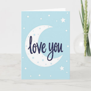 Carte Simple Love You Moon Dot
