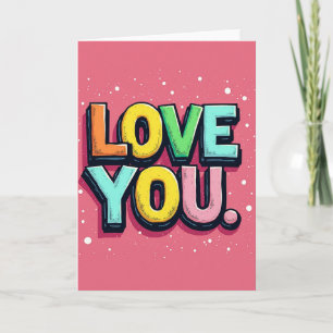 Carte Simple Love You Pointillée